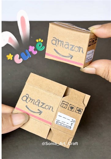 Amazon mini parcel box 📦 #art #craft #artandcraft #diy #cute