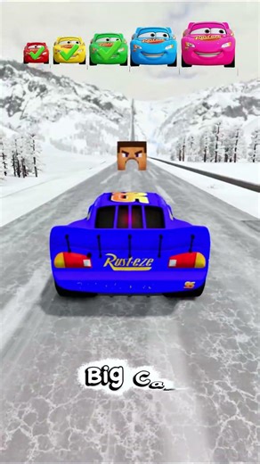 Big & Small McQueen Vs Minecraft Cave Above Snow #beamngdrive #sonic #mcqueen