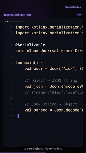 JSON in Kotlin — the easy way #shorts #kotlin