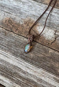 Opal Wire Wrap Copper Pendant - Etsy