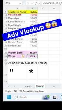 Advance VLOOKUP | How to Search Partial Match #excel #advanceexcel #exceltips
