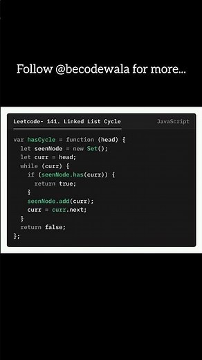 🔁 Leetcode 141: Detect Linked List Cycle in JavaScript | Easy DSA Trick 💡
