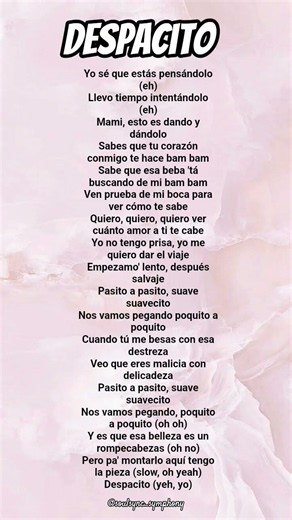 Despacito:-Song by Luis Fonsi ‧ 2017 #ssvibes#englishlyrics#music #song#spotify #trendingsound#hit