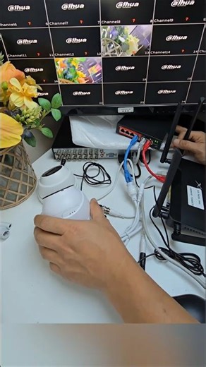 explanation and wiring diagram for integrating an IP camera with a DVR/XVR system using a PoE switch