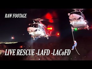 VEHICLE OVER CLIFF: Helicopter Extracts Two Survivors — LIVE RESCUE