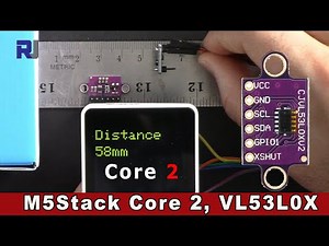Laser distance measurement with M5Stack Core2 ESP32 and VL53L0X with Arduino - RJT377