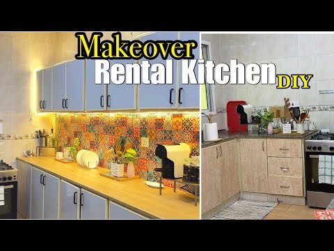 Kitchen MAKEOVER Under Budget *Rental Friendly🌿Kitchen Organisation ~ best way to apply wallpaper