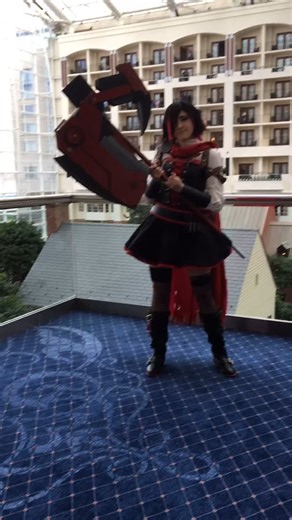 Mangoloo Cosplays - Casey Sanders on Instagram: "My RWBY Ruby Rose cosplay and transforming Crescent Rose. This was so many years ago - doing this cosplay definitely transformed my whole trajectory."