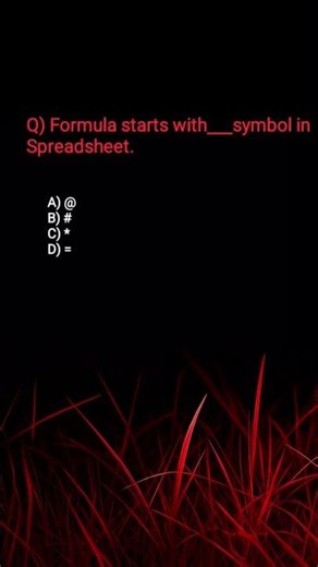 Excel Formula starts with which sign ? #vimalsingh9580 #computer #education