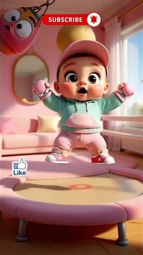 😂 Baby Boxing on Trampoline Goes CRAZY! Punch → Bounce → Flip 🤣🥊 | Viral Short