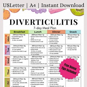Diverticulitis Diet 7-day Meal Plan | Diverticulitis Food List | Flare up & Recovery Phase Menu | Digestive Health/gut Healing Plan PDF - Etsy Australia