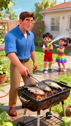 Dad caught a big fish. #2d #cartoon #animation