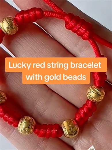Create Your Own Lucky Red String Bracelet with Gold Beads