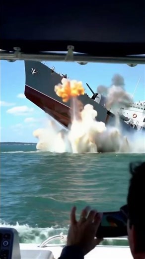 Ever Seen a Warship Sink Up Close? #navy