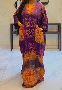Handmade Adire Crepe Boubou: Nigerian Maxi Dress - Etsy