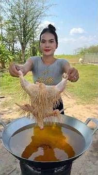 Cooking yummy deep fried chicken braised recipe