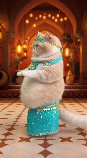 💃😾 Grumpy Cat's Belly Dance Performance Is Too Serious 😂 #shorts #cats #funny