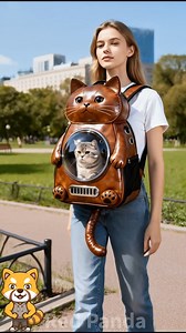 6K views · 82 reactions | These Leather Breathable Cat Backpacks are incredible! | Red Panda Designs | Facebook