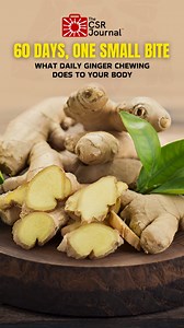 Chewing a small piece of ginger daily can quietly improve digestion, reduce bloating, ease nausea, and support better circulation. Its natural compounds help calm the stomach and fight inflammation over time. With regular use, ginger may also boost immunity, gently support metabolism, improve oral health, and help the body feel warmer and more balanced—showing that small habits can create steady changes. Concept and Edit by Pooja Shah #GingerBenefits #NaturalHealing #DailyHabits #WellnessJourney