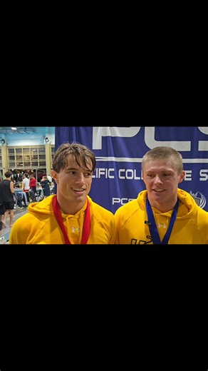 Pacific Collegiate Swim & Dive Conference | @andrew_koika & Kyle Reitan swept the 50 free top 2 for @ucsc_swim , a result that has them excited for the next three days of competition.... | Instagram