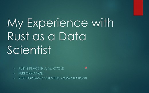我作为数据科学家使用rust的经验
