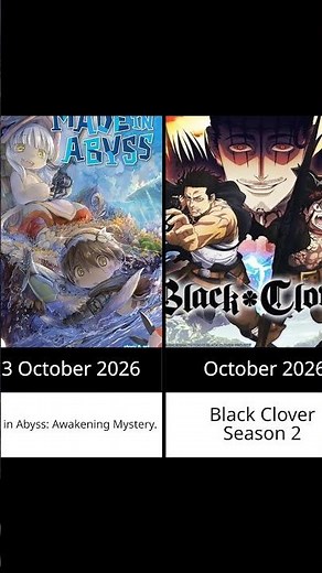 All upcoming Anime sequel 2026-2027