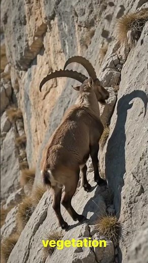 This Goat Can Climb Almost VERTICAL Cliffs! 😱#AlpineIbex #mountaingoat #AnimalFacts #wildlife