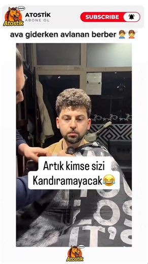 ava giden berberi avlayan müşteri