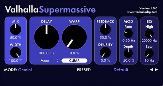 Super Massive : A Free Delay VST Plugin From Vallhalla Looperman