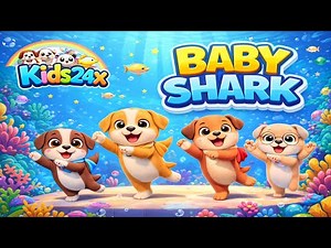 Baby Shark Dance 🦈🐶 | Cute Puppies Sing & Dance | Kids24x
