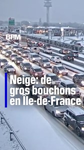 Plus de 900 km de bouchons en Île-de-France à 17h après les chutes de neige | BFMTV