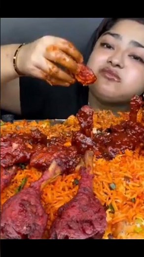 Maddy Eating spicy Biryani chicken recipe mukbang big bite's
