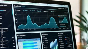 an entrepreneur's social media dashboard displaying metrics and analytics, guiding their growth strategy