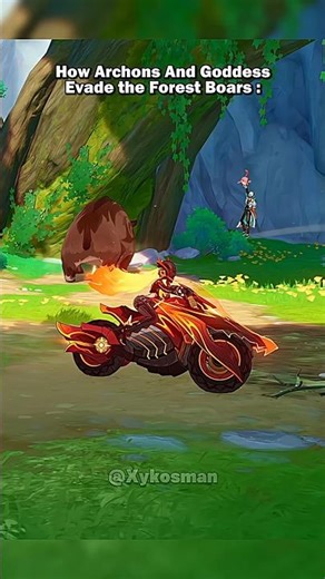 How Archons And Goddess Evade of Forest Boar In Genshin ✨ #genshinimpact