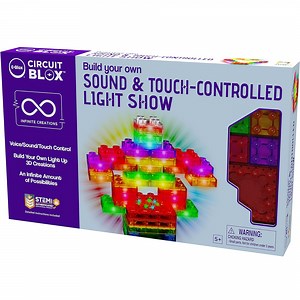 E-Blox: Circuit Blox: BYO Sound & Touch Controlled Light Show - Build Your Own Light Up 3D Creations, LED Brick Kit, Electrical DIY STEM, Kids Ages 5