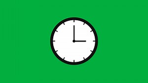 Download Animated clock counting down 24 hours day loop, alpha channel, clock time lapse animation, isolated on green backround. 4K animation for free