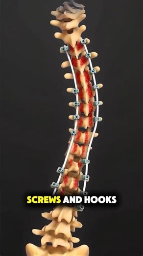 Straightening the Spine: 3D Scoliosis Surgery Animation #shorts #shortsfeed #shortvideo #ytshorts