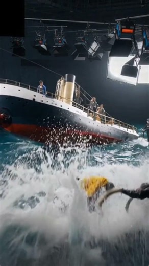 titanic Behind the scene recreated #cinematic #vfx #moviemaking #behindthescenes #titanic #shorts