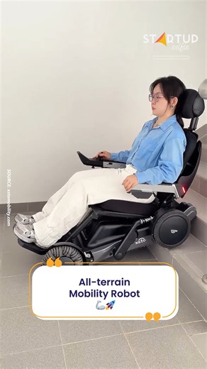 This next-gen mobility robot can climb stairs, cross grass, and tackle slopes—all while keeping the rider perfectly balanced. | Startup Selfie