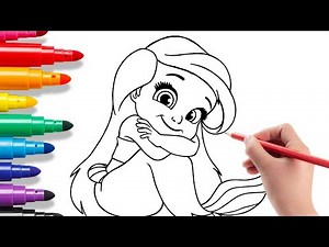 Coloring Baby Ariel from The Little Mermaid – Disney Princess Fun for Kids! 🧜‍♀️✨