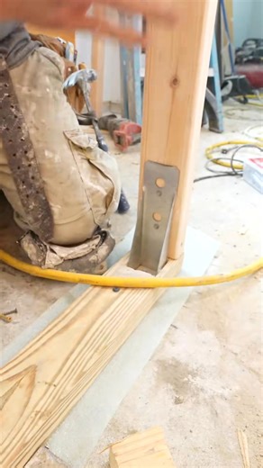 ⚓️Anchoring a knee wall over concrete. I like these Simpson HD3B brackets #shower #bathroomremodel #framing #DIY | Bathroom Remodeling Teacher