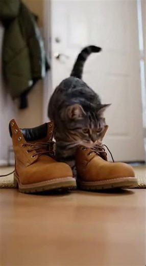 😹 🐈‍⬛ Funny! American Shorthair thinks it's a ninja cat in action