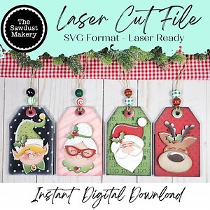 North Pole Ornament Gift Card Holder Laser Cut SVG File | Christmas Ornaments | Laser SVG File | Christmas Gift | Gift Tag SVG - Etsy