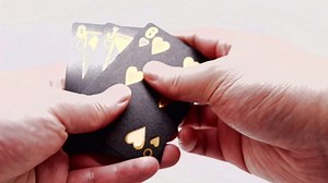 Playing Cards-Waterproof Poker Cards Flexible Easy to Shuffle Deck of Cards for Magic Trick Props,Table Game,Pool Beach Water Card Games (Gold)