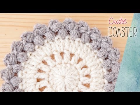 [100 Yen Yarn] How to Crochet a Puff Stitch Coaster with a Fluffy Edge [Crochet] Use up leftover ...