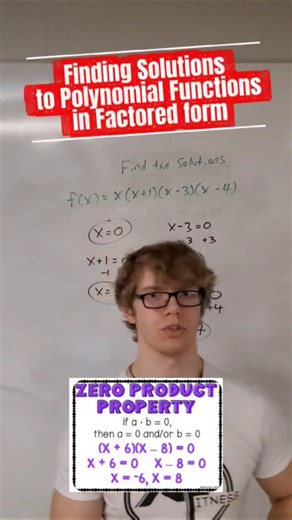 Finding SOLUTIONS of POLYNOMIALS in factored form #maths #mathsteacher #polynomials #function