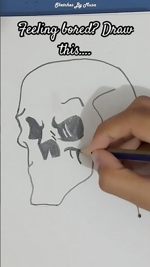 How to Draw a Realistic Skull 💀 #trending #realistic #shorts