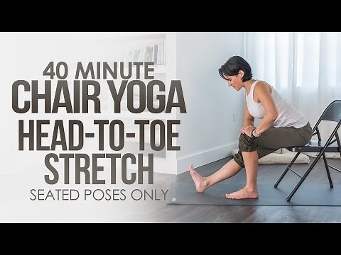 Chair Yoga for Seniors All Over Head To Toe Stretch | Fully Seated Practice