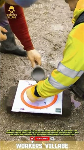 Fresh Concrete Quality Test (Modern SlumpTest) #workersvillage #constructioninnovation #construction