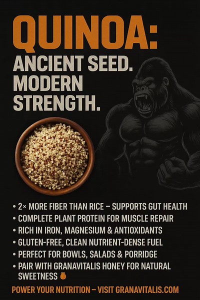 🌾 QUINOA: Ancient Seed. Modern Strength. The Independent recently highlighted why quinoa is one of the most nutrient-dense foods on the planet — outperforming rice in fiber, protein, vitamins and minerals. Read the full article here: 👉 https://www.independent.co.uk/life-style/health-and-families/quinoa-rice-fiber-nutrients-lunch-b2880199.html At Granavitalis, we believe in fuelling your body with powerful, natural foods that support energy, gut health, muscle recovery and overall wellness. Qui